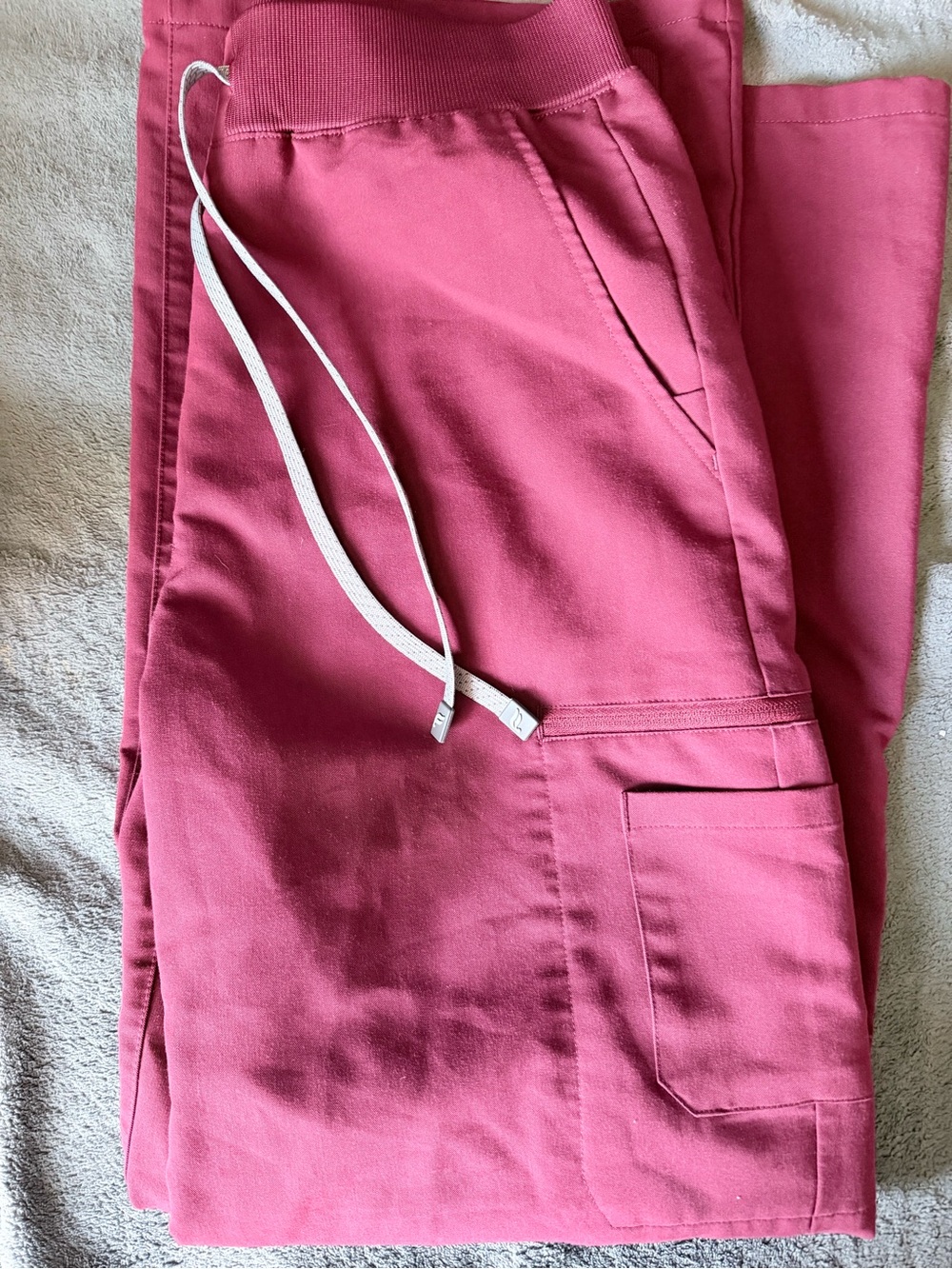 New Burgundy fabletics straight legged scrub pants  size M